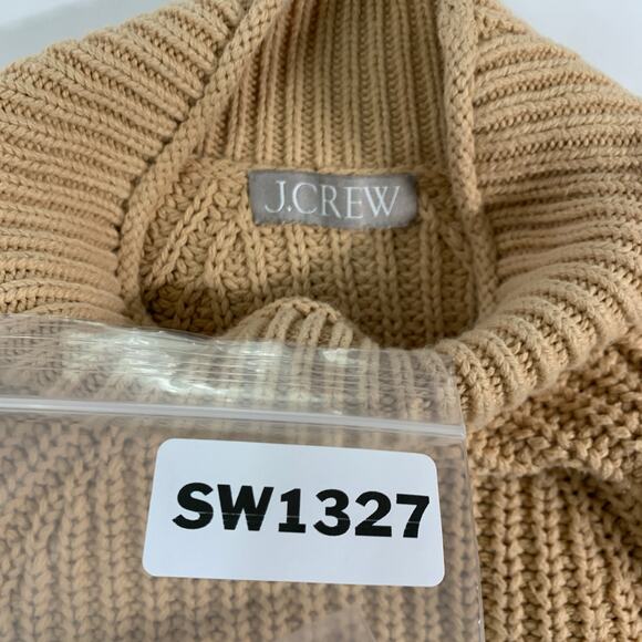 J. Crew S Relaxed Rollneck Sweater Tan Camel Womens BE159 Quiet Luxury - Picture 4 of 10